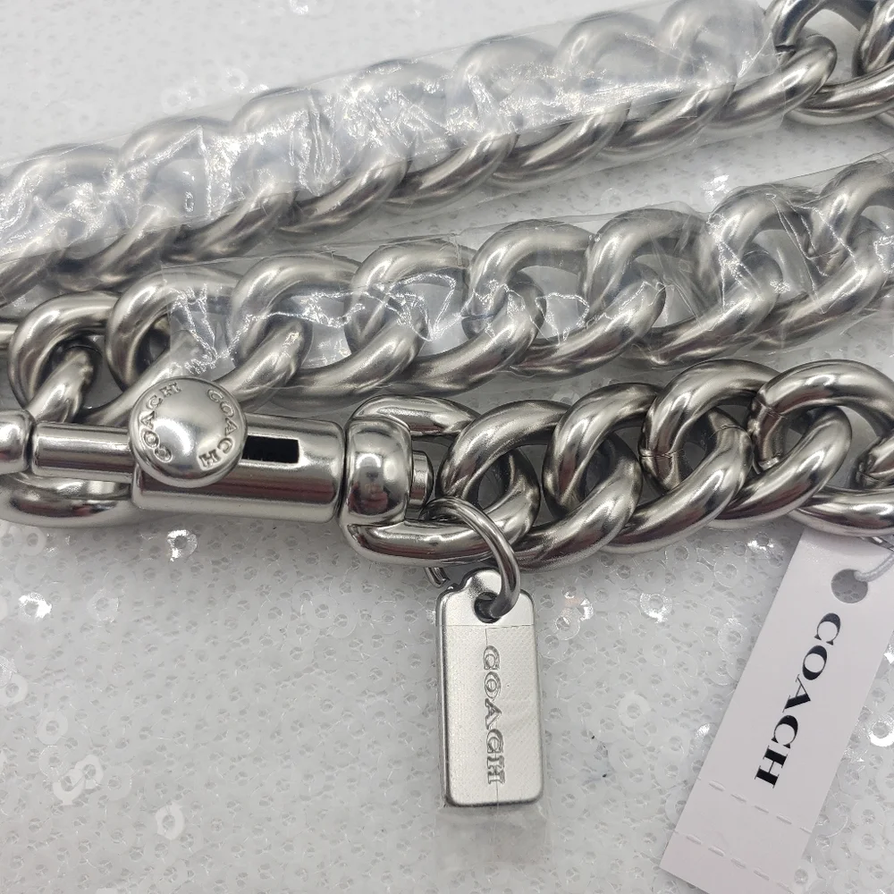 Coach Chunky Silvertone Shoulder Replacement Chain strap Purse decor Accent 23" - Picture 4 of 11